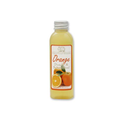 Douchegel en badschuim met biologische schapenmelk 75ml, Sinaasappel
